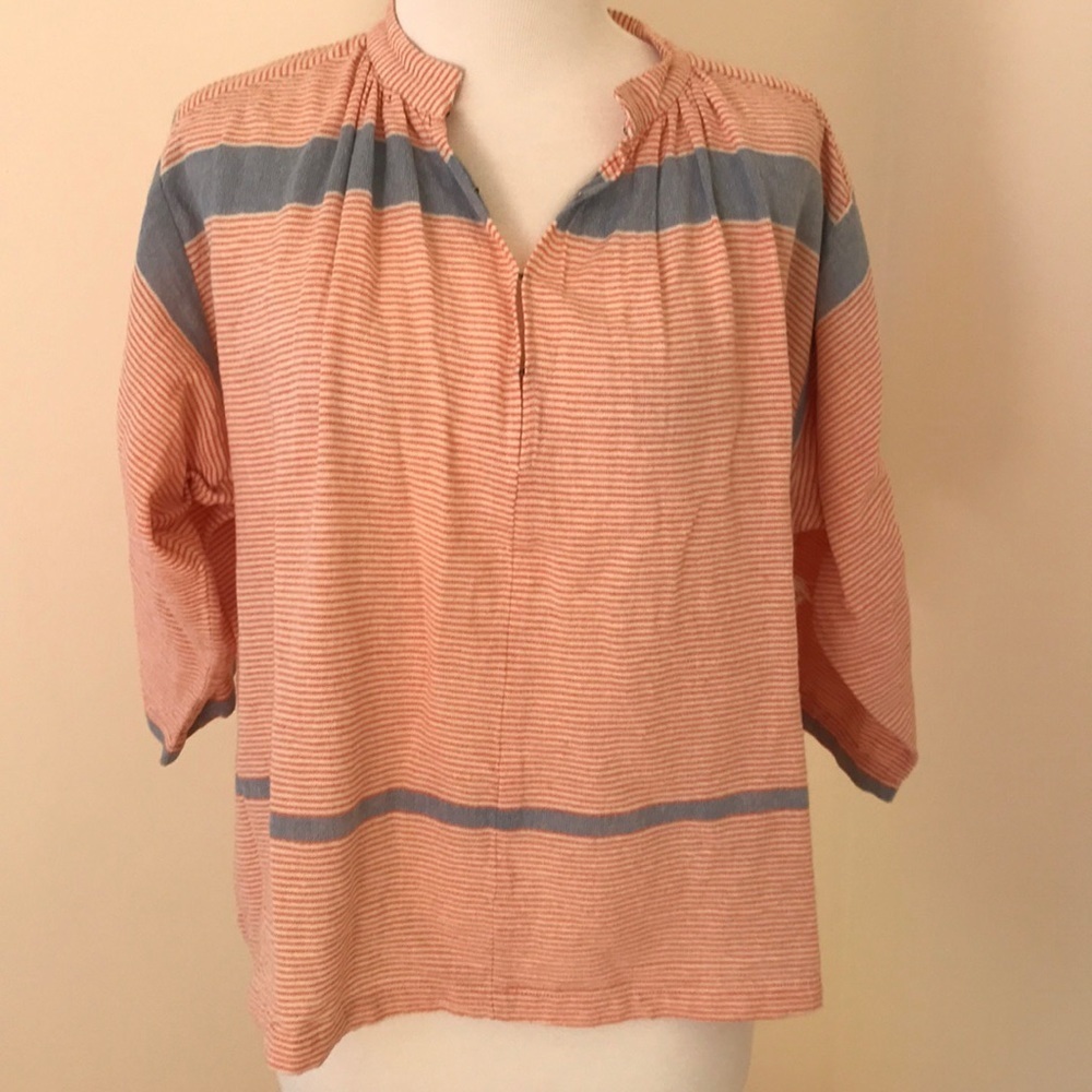 NWT! A Piece Apart SZ 6, striped shirred Agata top